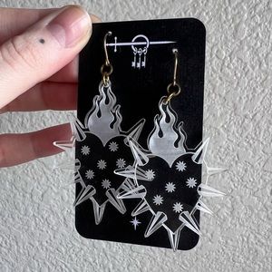 Spikey Hearts Drop Earrings